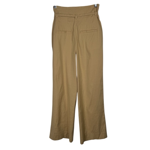 NWT Derek Lam 10 Crosby Sergio High Waist Wide Leg Linen Pants, Almond, Size 2 - Picture 9 of 12